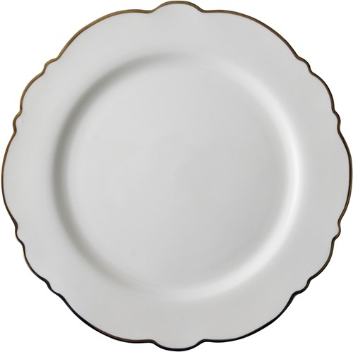 Dutch Rose Plate Irregular 26 cm White Gold