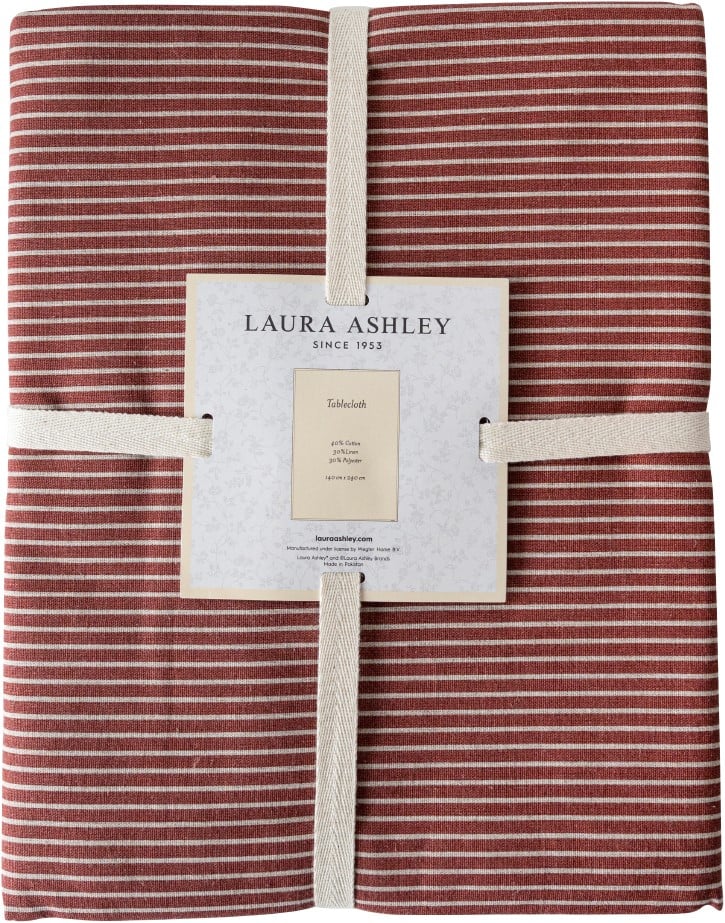 Laura Ashley Tablecloth Oxblood Red stripe 140x240cm Wegter