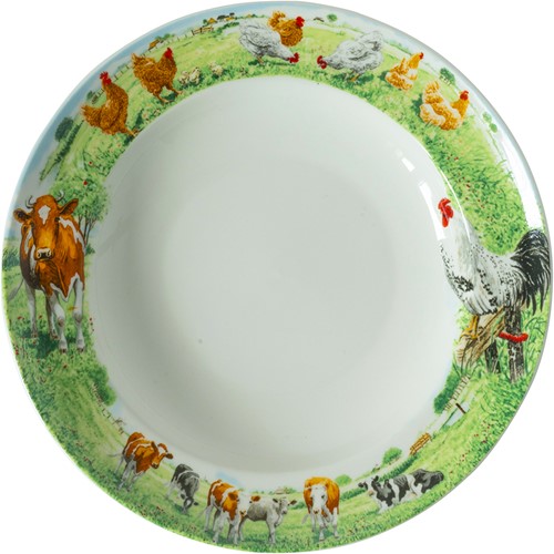 Wiebe van der Zee Plate Deep 23 cm Cow/Chicken
