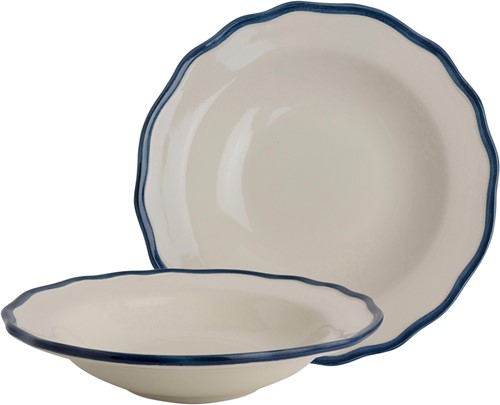 Giftset 2 Plates deep 22,5 cm Solid Blue