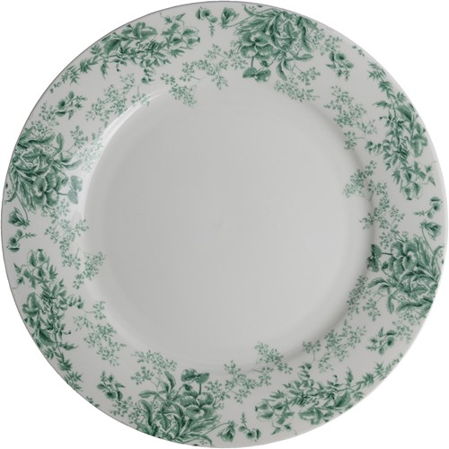 Plate 26 cm Flowers green