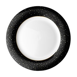 Dutch Rose Plate 26 cm Black Glitter
