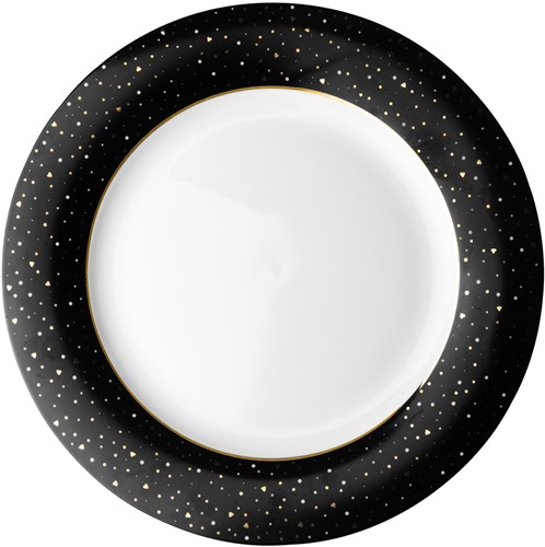 Dutch Rose Plate 26 cm Black Glitter