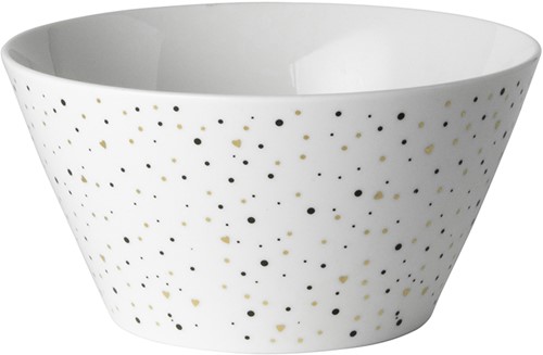 Dutch Rose Bowl 14 cm White Glitter