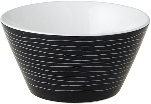 Dutch Rose Bowl 10 cm Black Stripe White