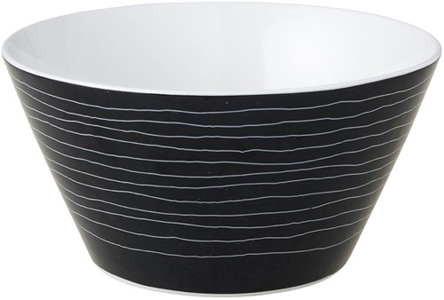 Dutch Rose Bowl 14 cm Black Stripe White