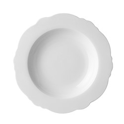 Dutch Rose Plate Deep Irregular 23 cm White