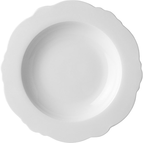 Dutch Rose Plate Deep Irregular 23 cm White