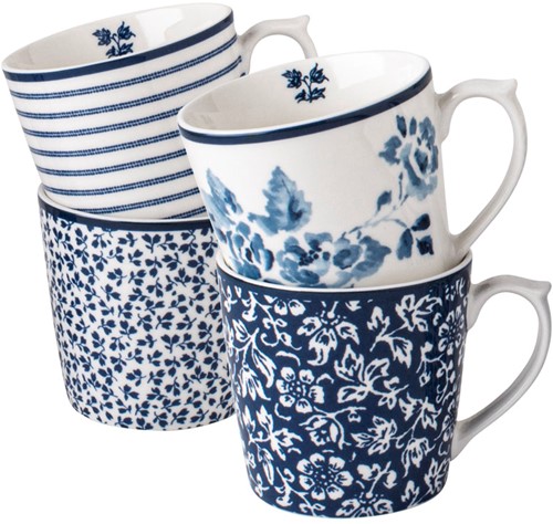 Laura Ashley Giftset 4 Mugs Assorted 32 cl.