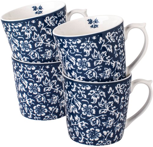 Laura Ashley Giftset 4 Mugs Sweet Alyssum 32 cl.