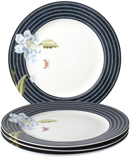 Laura Ashley Giftset 4 Plates 20 cm Midnight Candy Stripe