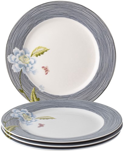 Laura Ashley Giftset 4 Plates 20 cm Midnight Pinstripe