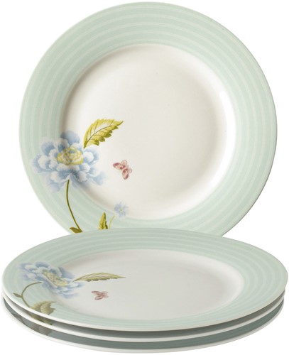 Laura Ashley Giftset 4 Plates 20 cm Mint Candy Stripe