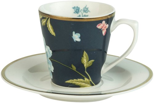 Laura Ashley Cup and Saucer Espresso Midnight Uni 9 cl.