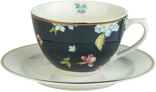 Laura Ashley Cup and Saucer Midnight Uni 26 cl.