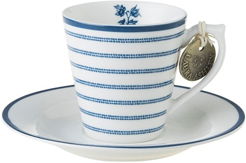 Laura Ashley Cup and Saucer Espresso Candy Stripe 9 cl.